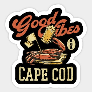 Beach Vibe New England Beer Vintage Cape Cod 508 Sticker